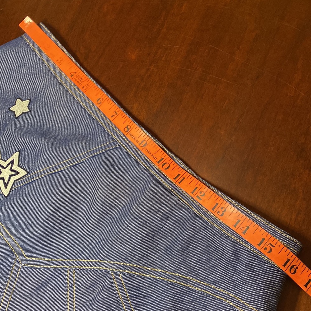 Luxury Designer Andrew GN | Resort Mini Skirt w/ Glass Bead Stars Denim 4th July - Picture 15 of 16